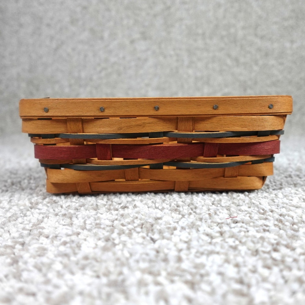 Longaberger 2007 American Celebrations Tidbit Basket Red Blue Woven Handmade